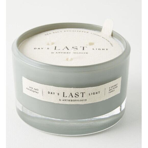 Anthropologie Last Day Light Glass Candle Sea Salt Eucalyptus Set of 4 - Picture 3 of 7